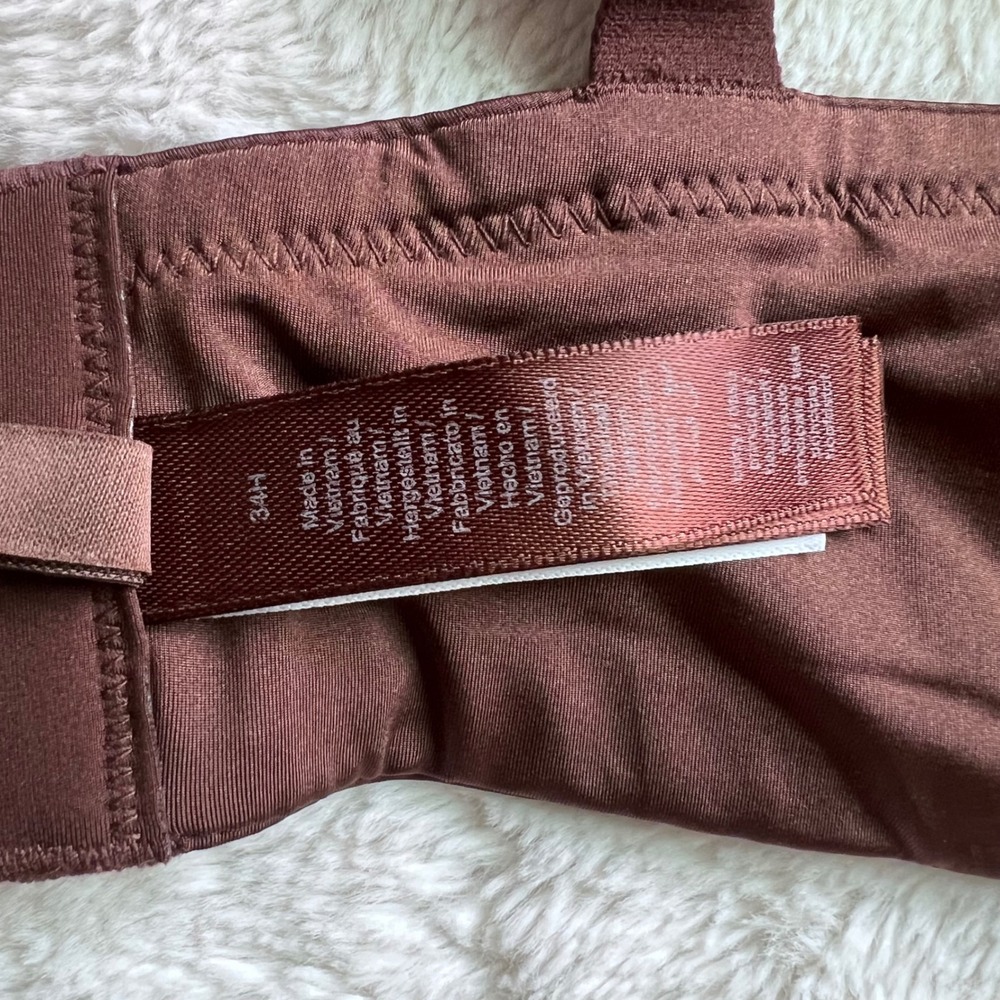 SKIMS Women's Wireless Form T-Shirt Bra Cocoa Brown Size 34H BR-LIG-10680W NEW - Picture 9 of 10